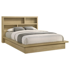 Hendricks Light Oak Eastern King Bookcase Headboard Platform Bed - Ornate Home