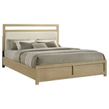 Hendricks Light Oak Eastern King Panel Headboard Platform Bed - Ornate Home
