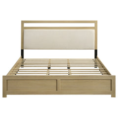 Hendricks Light Oak Eastern King Panel Headboard Platform Bed - Ornate Home