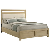 Hendricks Light Oak Queen Panel Headboard Platform Bed - Ornate Home
