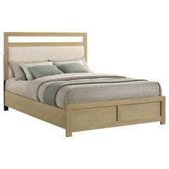 Hendricks Light Oak Queen Panel Headboard Platform Bed - Ornate Home