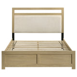 Hendricks Light Oak Queen Panel Headboard Platform Bed - Ornate Home