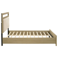 Hendricks Light Oak Queen Panel Headboard Platform Bed - Ornate Home