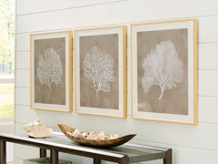 Hendridge Taupe/White Wall Art Set (Set of 3) - Ornate Home