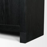 Henry Black/Light Brown Oak Wood with Glass Doors Curio Cabinet - Ornate Home