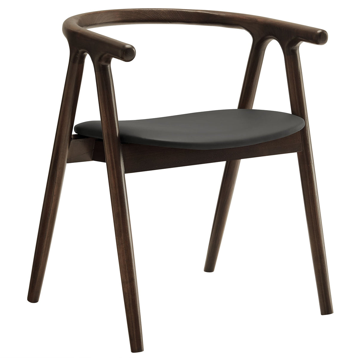 Henry Black Vegan Leather and Wood Dining Chair - Ornate Home
