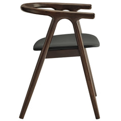 Henry Black Vegan Leather and Wood Dining Chair - Ornate Home