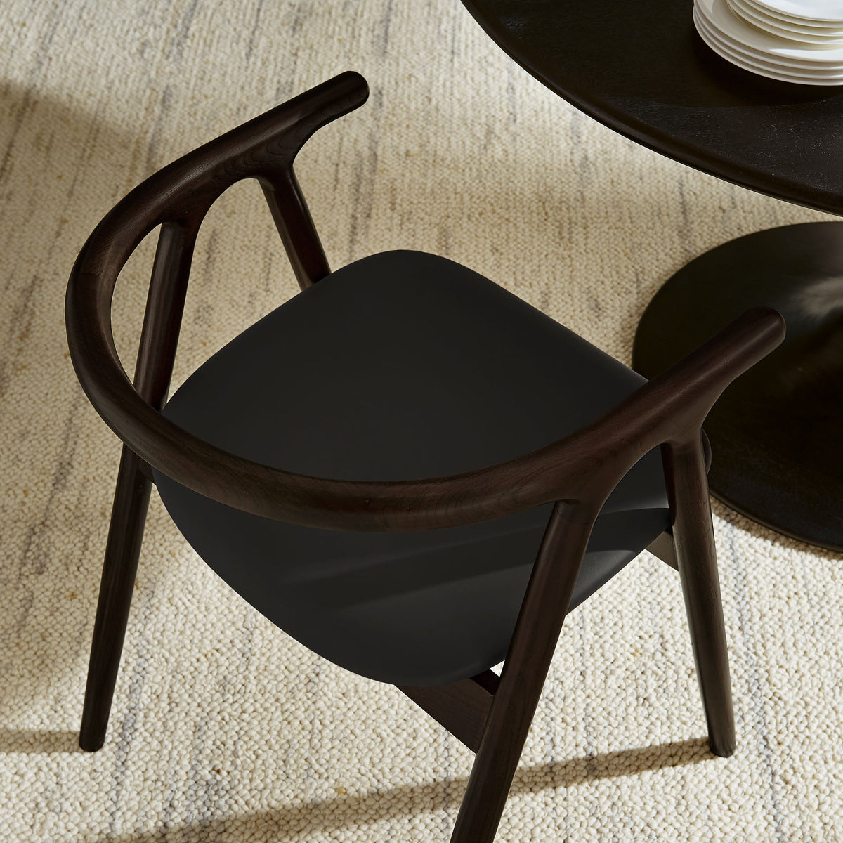 Henry Black Vegan Leather and Wood Dining Chair - Ornate Home