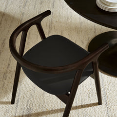 Henry Black Vegan Leather and Wood Dining Chair - Ornate Home