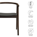Henry Black Vegan Leather and Wood Dining Chair - Ornate Home