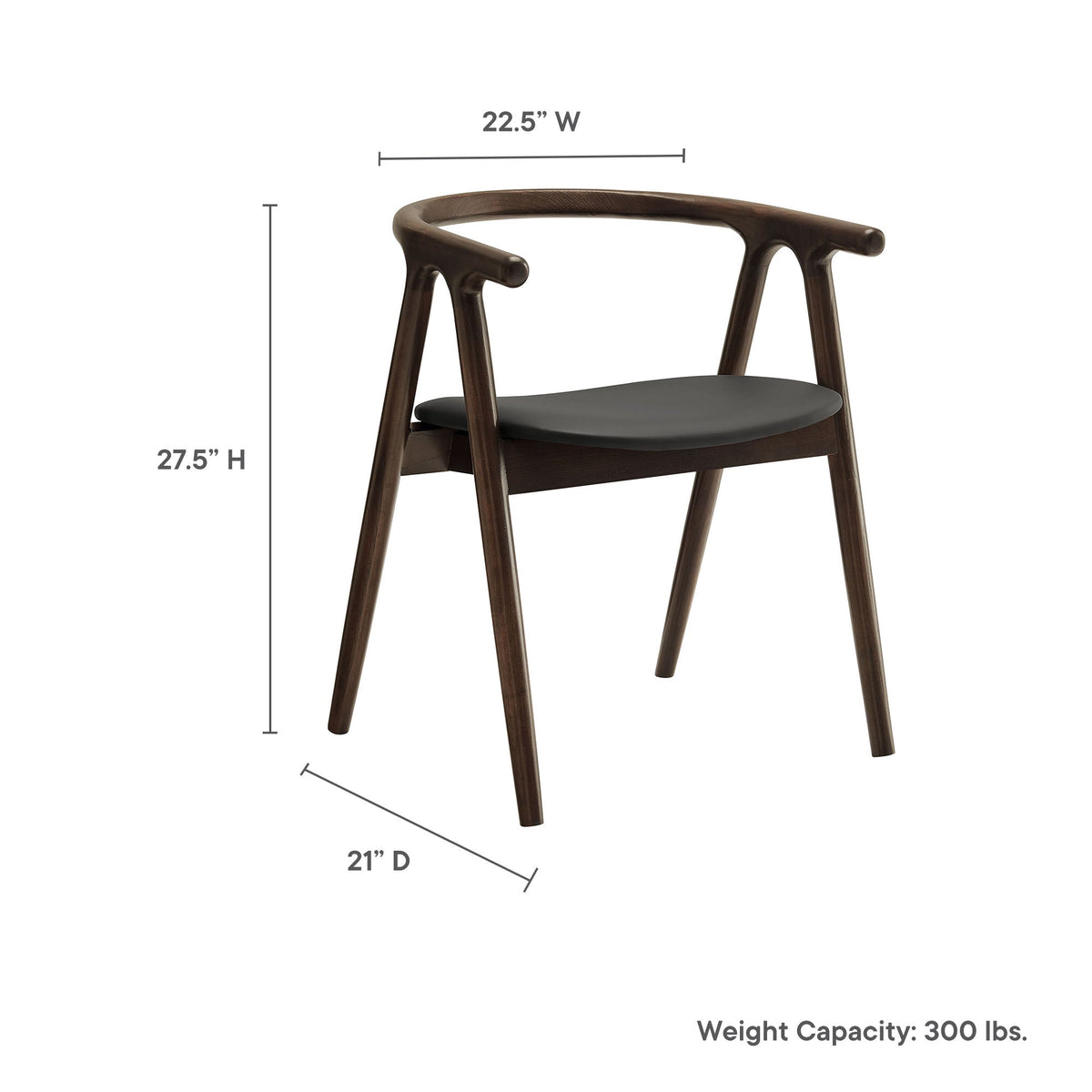 Henry Black Vegan Leather and Wood Dining Chair - Ornate Home