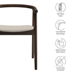 Henry Stone Vegan Leather and Wood Dining Chair - Ornate Home