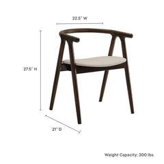 Henry Stone Vegan Leather and Wood Dining Chair - Ornate Home