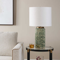 Hensley Ivory/Green Table Lamp - Ornate Home