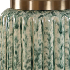 Hensley Ivory/Green Table Lamp - Ornate Home