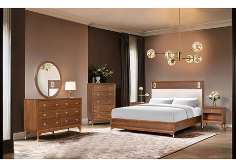 Hepburne Queen Walnut Bed - Ornate Home