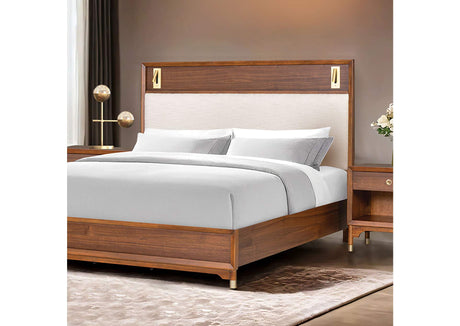 Hepburne Queen Walnut Bed - Ornate Home