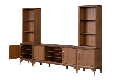 Hepburne Walnut Entertainment Center - Ornate Home