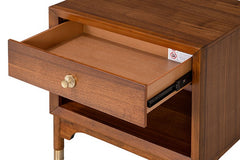Hepburne Walnut Nightstand - Ornate Home