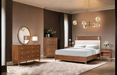 Hepburne Walnut Nightstand - Ornate Home