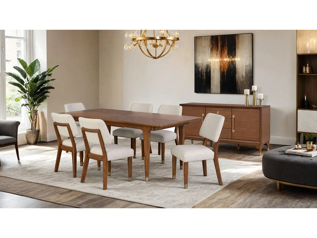 Hepburne Walnut Rectangular Dining Table - Ornate Home