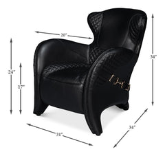 Hera Black Arm Chair - Ornate Home