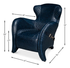 Hera Blue Arm Chair - Ornate Home