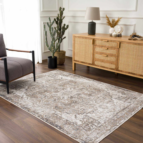 Hera Brown&Cream Washable Area Rug - Ornate Home