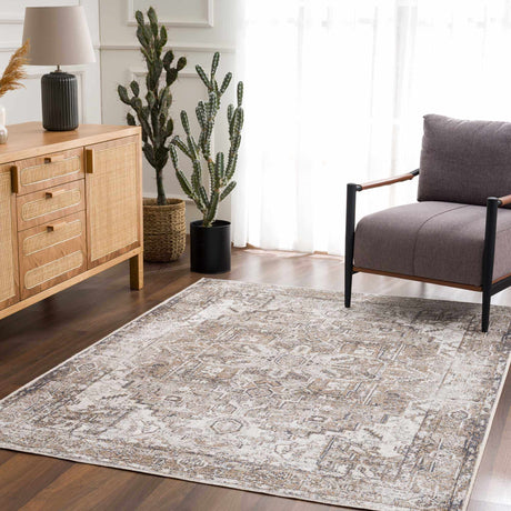 Hera Brown&Cream Washable Area Rug - Ornate Home