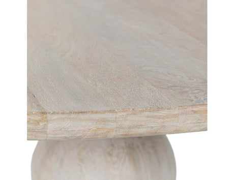 Hera Whitewashed Round Dining Table - Ornate Home