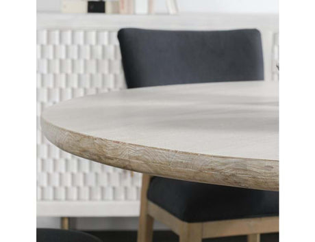 Hera Whitewashed Round Dining Table - Ornate Home