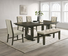 Herbert Espresso/Beige Dining Set - Ornate Home