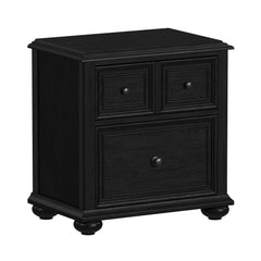Heritage Black 3-Piece Queen Sleigh Bedroom Set with 2 Nightstands