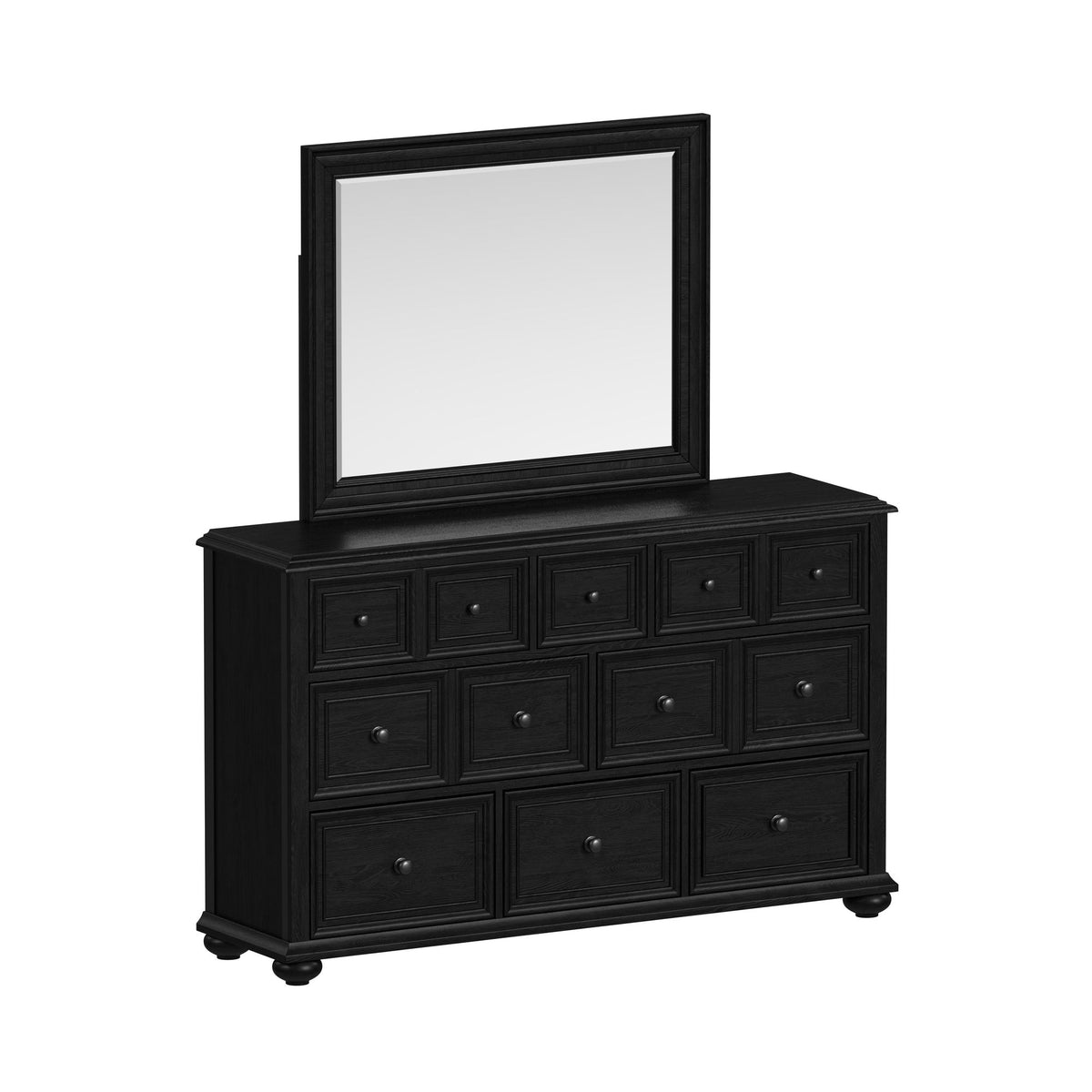 Heritage Black 5-Piece Queen Sleigh Bedroom Set - Ornate Home