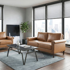 Heritage Brown Loveseat - Ornate Home