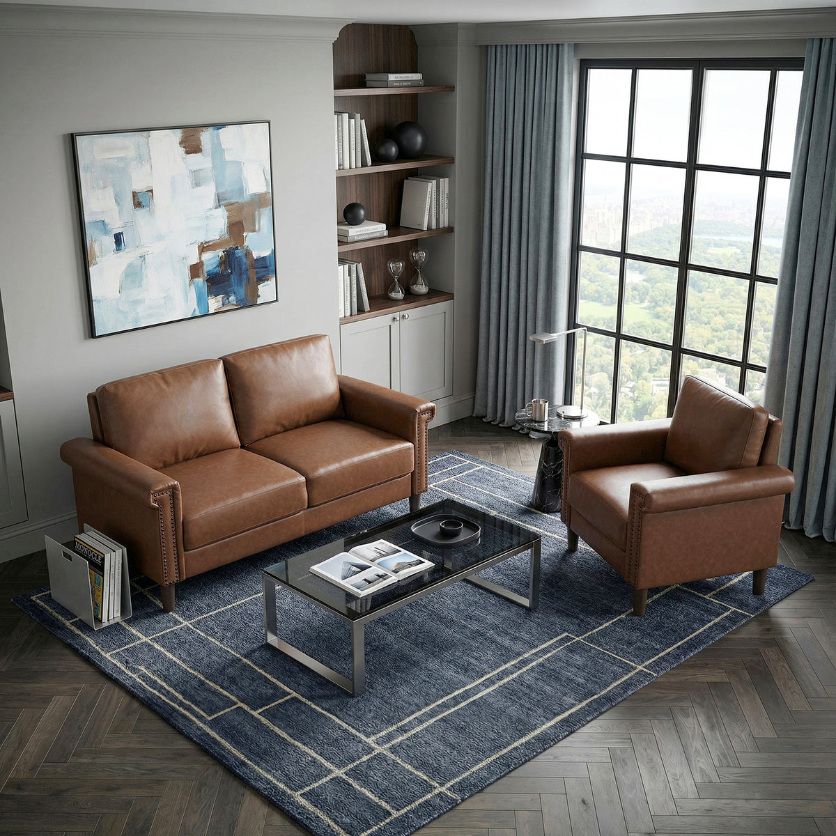 Heritage Brown Loveseat - Ornate Home