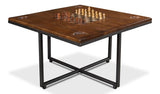 Heritage Games Brown Low Game Table With Four Stools - Ornate Home