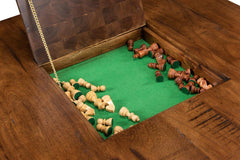 Heritage Games Brown Low Game Table With Four Stools - Ornate Home
