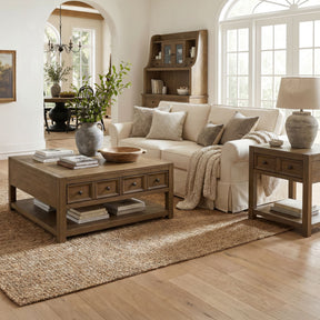 Heritage Oak Brown 2-Piece Occasional Table Set - Ornate Home