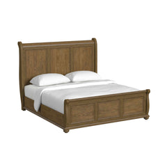Heritage Oak Brown 3-Piece King Sleigh Bedroom Set - Ornate Home