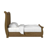 Heritage Oak Brown 3-Piece King Sleigh Bedroom Set with 2 Nightstands - Ornate Home