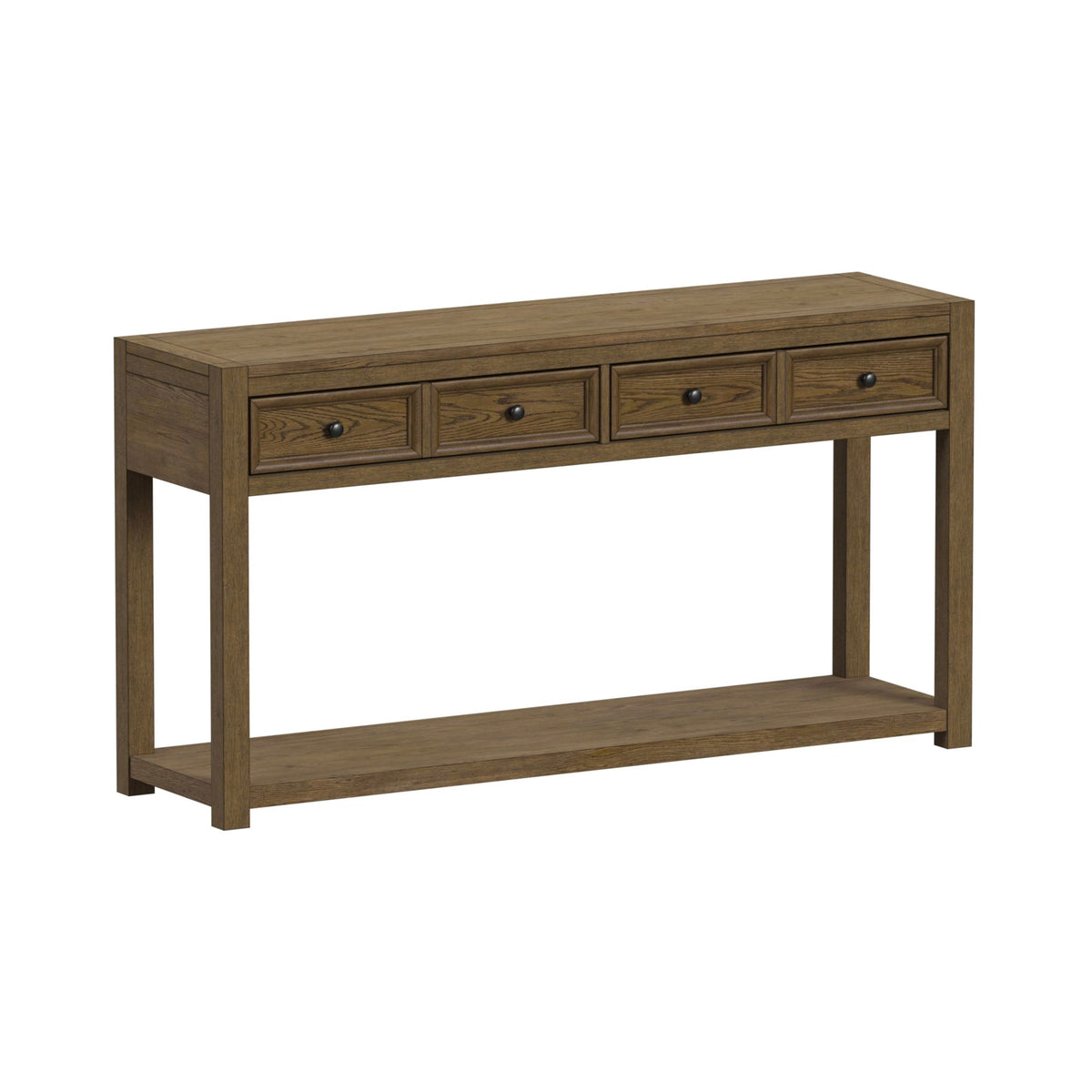 Heritage Oak Brown 3-Piece Occasional Table Set with Coffee Table, End Table & Sofa Table - Ornate Home