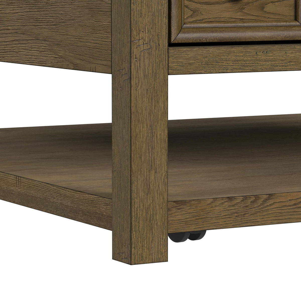Heritage Oak Brown 3-Piece Occasional Table Set with Coffee Table, End Table & Sofa Table - Ornate Home