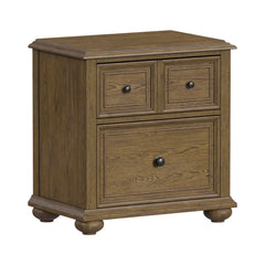 Heritage Oak Brown 4-Piece King Sleigh Bedroom Set with 2 Nightstands & Chest - Ornate Home
