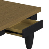 Heritage Oak Brown/Black 5-Piece Standard Height Dining Set with Rectangular Table & Four Black Chairs - Ornate Home