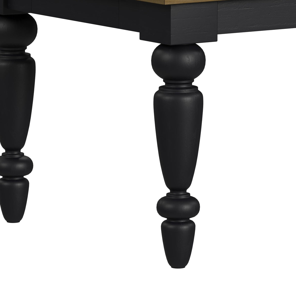 Heritage Oak Brown/Black 5-Piece Standard Height Dining Set with Rectangular Table & Four Black Chairs - Ornate Home