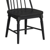Heritage Oak Brown/Black 5-Piece Standard Height Dining Set with Rectangular Table & Four Black Chairs - Ornate Home