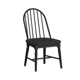 Heritage Oak Brown/Black 5-Piece Standard Height Dining Set with Round Table & Four Black Chairs - Ornate Home