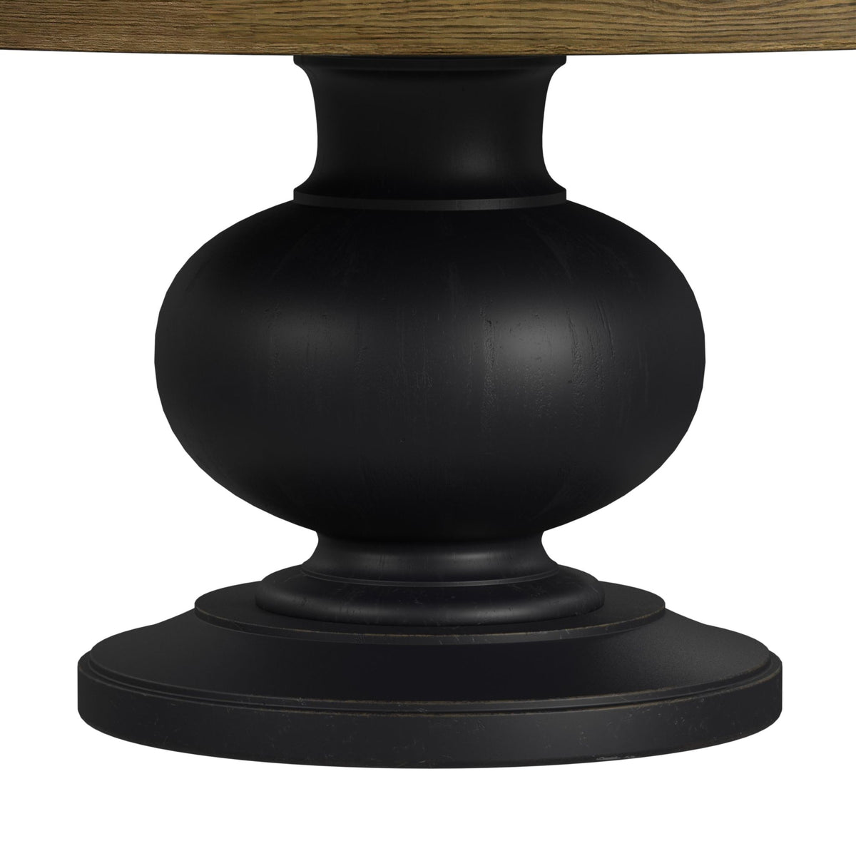 Heritage Oak Brown/Black 5-Piece Standard Height Dining Set with Round Table & Four Black Chairs - Ornate Home