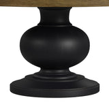Heritage Oak Brown/Black 5-Piece Standard Height Dining Set with Round Table & Four Oak Brown Chairs